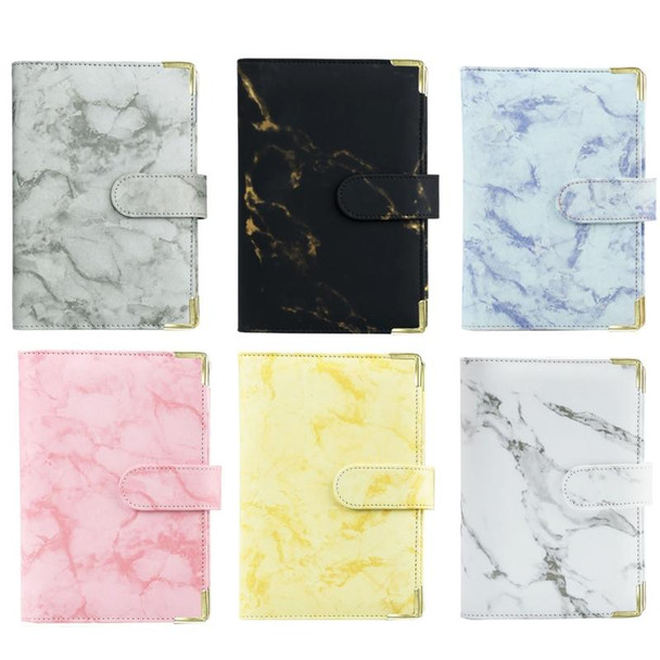 A6 Binder Budget Book Marbled Notebook PU Leatherette Binder(Yellow )