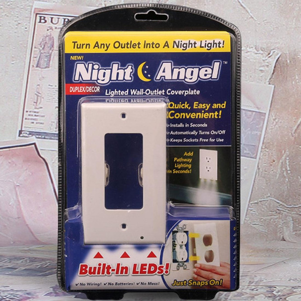 0.5W 110V Night Angel Square Plug Socket Sensor Night Light, White Light Mini Human Body Motion Induction Night Light