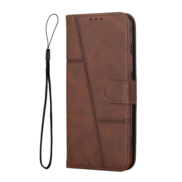 Motorola Moto G Stylus 2022 4G Stitching Calf Texture Buckle Leather Phone Case(Brown)