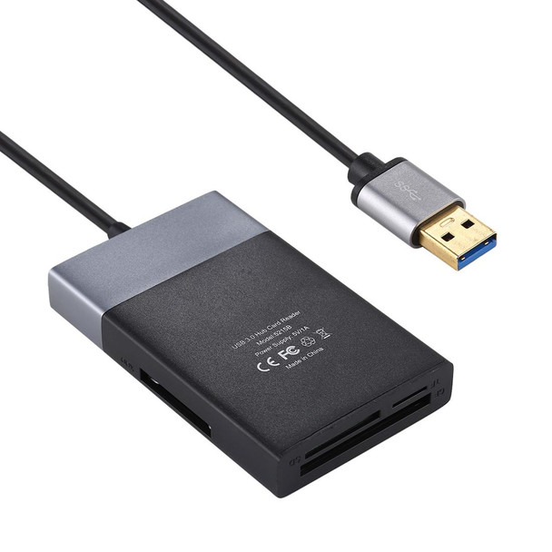 6 In 1 Multi-function Dual USB 3.0 + XQD + CF + TF + SD Card Reader