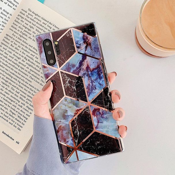 Galaxy Note 10 Pro Plating Colorful Geometric Pattern Mosaic Marble TPU Mobile Phone Case(Black PJ6)