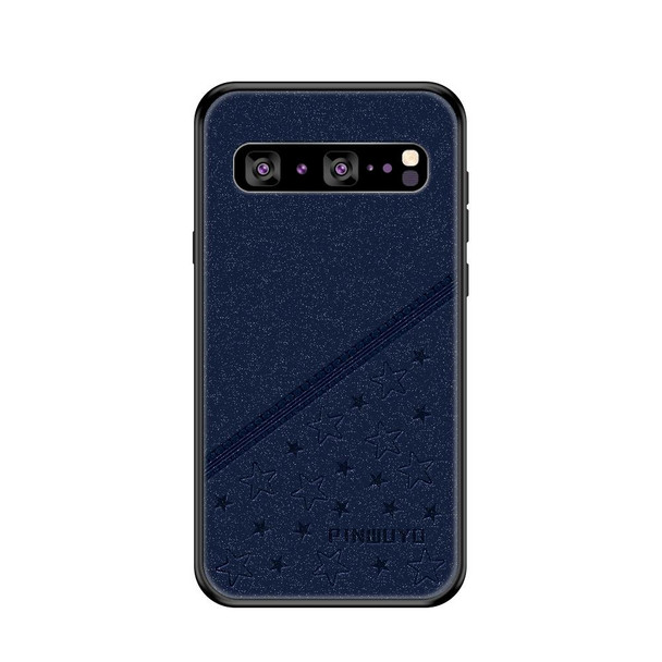 PINWUYO Full Coverage Waterproof Shockproof PC+TPU+PU Protective Case for Galaxy S10 5G(Blue)