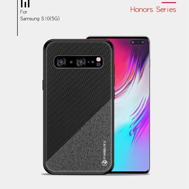 PINWUYO Honors Series Shockproof PC + TPU Protective Case for Galaxy S10 5G(Black)