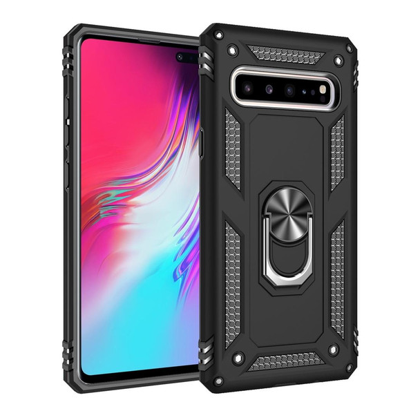 Armor Shockproof TPU + PC Protective Case for Galaxy S10 5G, with 360 Degree Rotation Holder (Black)