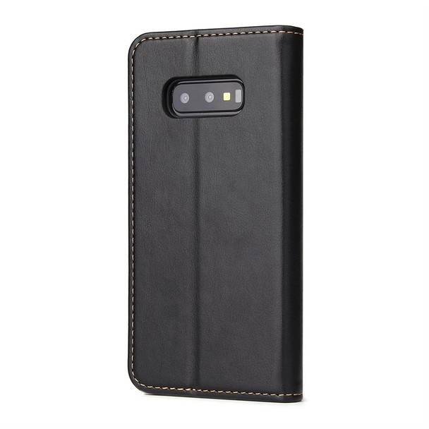 Dermis Texture PU Horizontal Flip Leatherette Case for Galaxy S10 E, with Holder & Card Slots & Wallet(Black)