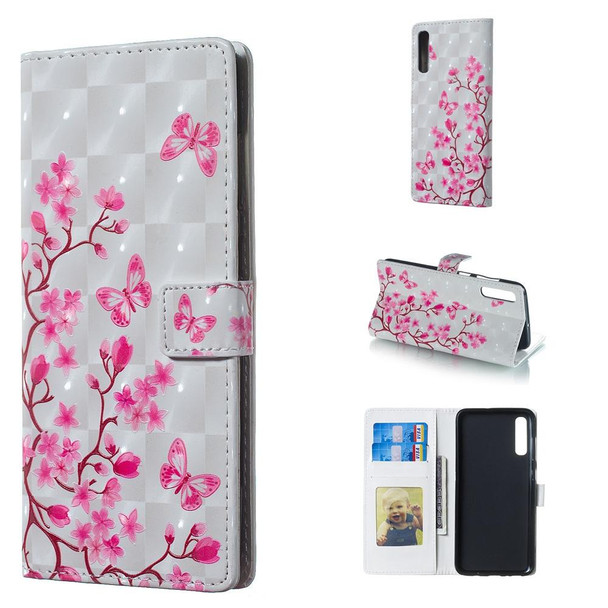 Butterfly Love Flower Pattern 3D Horizontal Flip Leatherette Case for Galaxy A70, with Holder & Card Slots & Photo Frame & Wallet