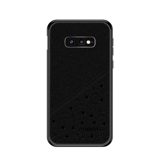 PINWUYO Full Coverage Waterproof Shockproof PC+TPU+PU Case for Galaxy S10e (Black)