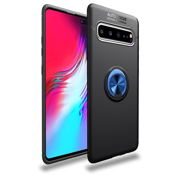 Magnetic 360 Degree Rotation Ring Holder Armor Shockproof TPU Case for Galaxy S10 5G (Blue)