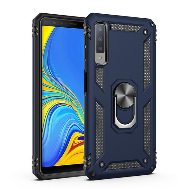 Sergeant Armor Shockproof TPU + PC Protective Case for Galaxy A7 2018, with 360 Degree Rotation Holder (Blue)