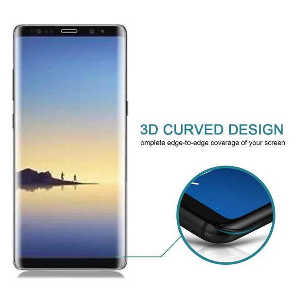 Galaxy Note 8 0.3mm 9H Surface Hardness 3D Curved Silk-screen Full Screen Tempered Glass Screen Protector(Transparent)