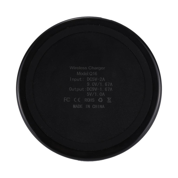 DC 9V 1.67A / 5V 1A Universal Round Shape Qi Standard Fast Wireless Charger with Indicator Light