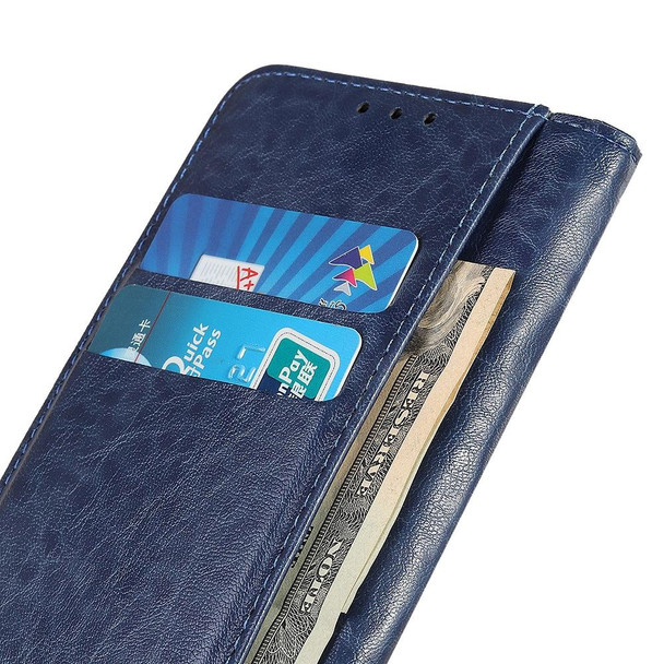 Magnetic Retro Crazy Horse Texture Horizontal Flip Leather Case for Galaxy S10 5G, with Holder & Card Slots & Photo Frame (Blue)