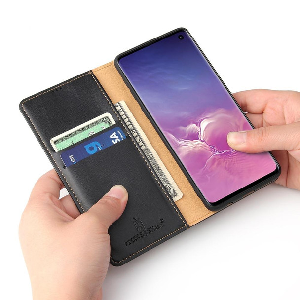 Horizontal Flip PU Leather Case for Galaxy S10, with Holder & Card Slot & Wallet(Black)