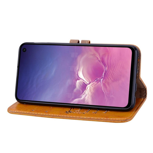 Business Style Oil Wax Texture Horizontal Flip Leatherette Case for Galaxy S10 E, with Holder & Card Slots & Wallet (Brown)