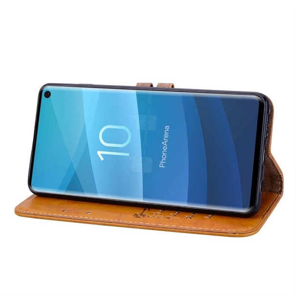 Business Style Oil Wax Texture Horizontal Flip Leatherette Case for Galaxy S10, with Holder & Card Slots & Wallet (Brown)