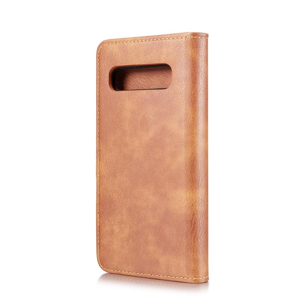 DG.MING Crazy Horse Texture Flip Detachable Magnetic Leatherette Case for Samsung Galaxy S10, with Holder & Card Slots & Wallet(Brown)