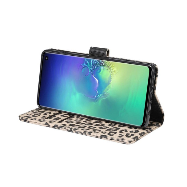 Leopard Texture PU + TPU Horizontal Flip Leather Case for Galaxy S10 Plus, with Holder & Card Slots & Wallet (Brown)