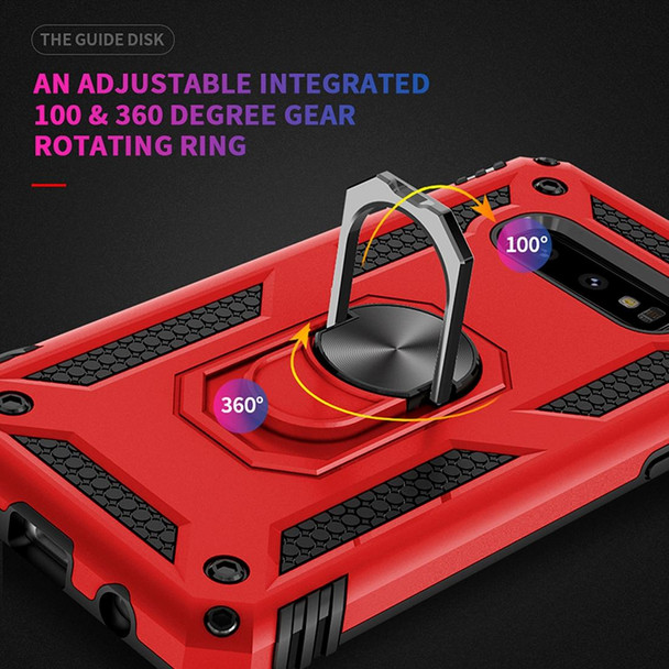 Sergeant Armor Shockproof TPU + PC Protective Case for Galaxy S10e, with 360 Degree Rotation Holder(Red)