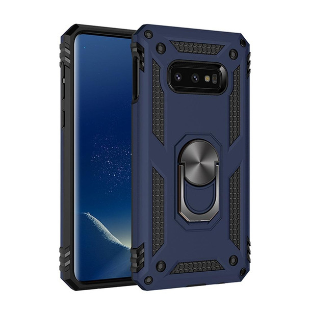 Sergeant Armor Shockproof TPU + PC Protective Case for Galaxy S10e, with 360 Degree Rotation Holder(Blue)