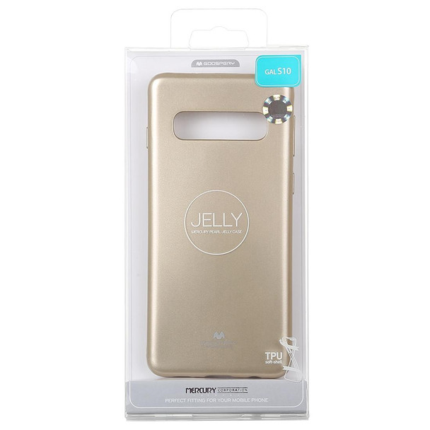 GOOSPERY I JELLY METAL TPU Protective Case for Galaxy S10(Gold)