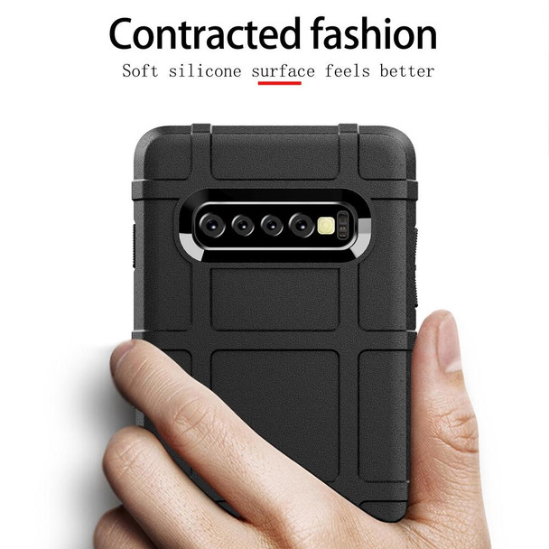 Shockproof Protector Cover Full Coverage Silicone Case for Galaxy S10+(Black)