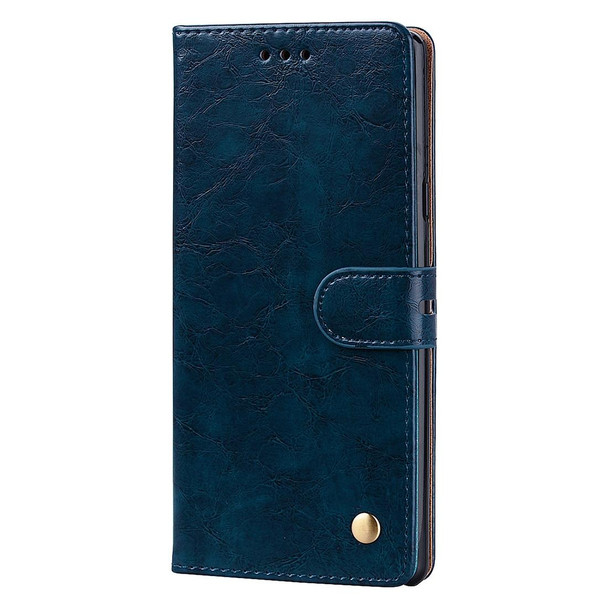 Business Style Oil Wax Texture Horizontal Flip Leatherette Case, with Holder & Card Slots & Wallet - Galaxy Note9(Blue)