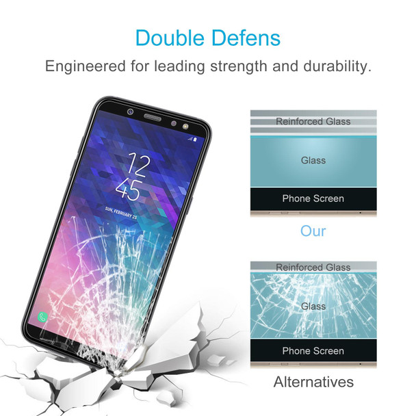 100 PCS 0.26mm 9H 2.5D Tempered Glass Film for Galaxy A6 (2018)