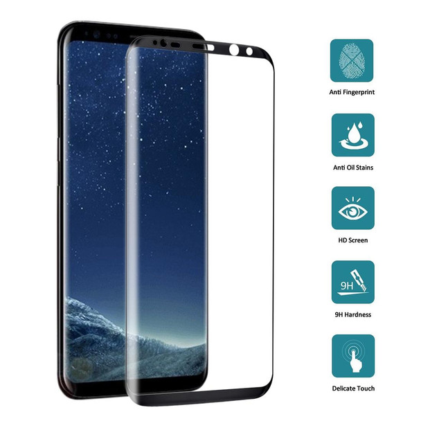 Full Screen Edge Glue Tempered Glass Screen Protector - Galaxy S8+ / G955(Black)