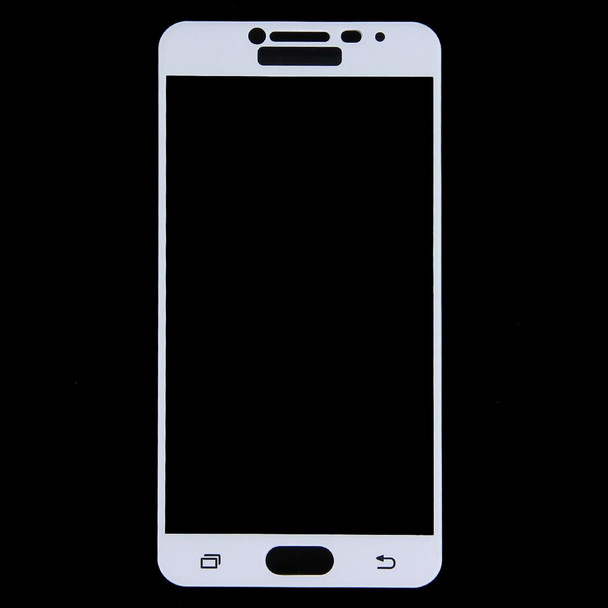 Galaxy C5 / C500 0.26mm 9H Surface Hardness Explosion-proof Silk-screen Tempered Glass Full Screen Film (White)