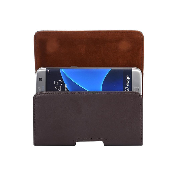 Galaxy S7 Edge / G935 Vertical Flip Leather Case Waist Bag with Back Buckle(Brown)