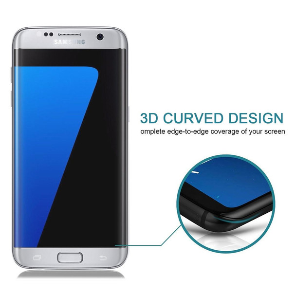 Galaxy S7 Edge / G935 0.26mm 9H Surface Hardness 3D Explosion-proof Colorized Silk-screen Tempered Glass Full Screen Film(Transparent)