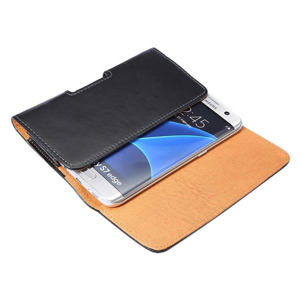 Galaxy S7 Edge / G935 & S6 Edge / G925 Lambskin Texture Vertical Flip Leather Case of Waist Bag with Rotatable Back Splint (Black)