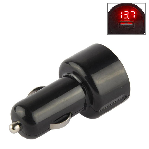 5V 2.1A LED USB Car Charger with Electric Meter for Galaxy S6 / S5 / G900 / S IV (i9500) iPhone 6 & 6 Plus, iPhone 5 & 5S & 5C,  iPad Air 2 &  Air & mini & mini 2 Retina, iPod touch 5(Red)