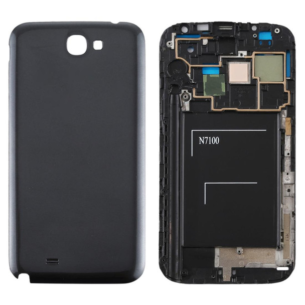 High Qualiay Full Housing  Chassis (LCD Frame Bezel + Back Cover) for Galaxy Note II / N7100(Black)