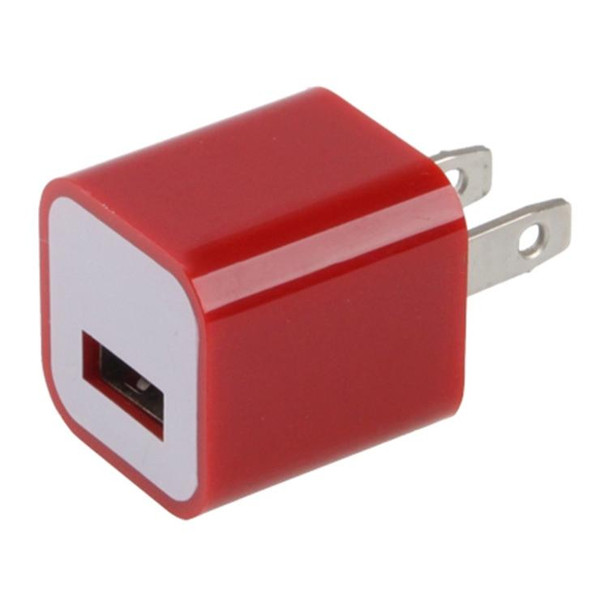 US Plug USB Charger, - iPad, iPhone, Galaxy, Huawei, Xiaomi, LG, HTC and Other Smart Phones, Rechargeable Devices(Red)