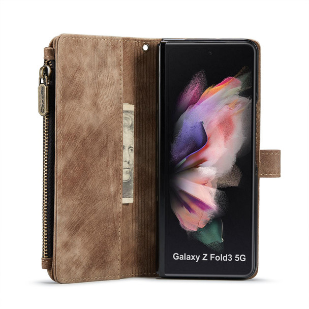 Samsung Galaxy Z Fold3 5G CaseMe C30 Multifunctional Phone Leather Phone Case(Brown)