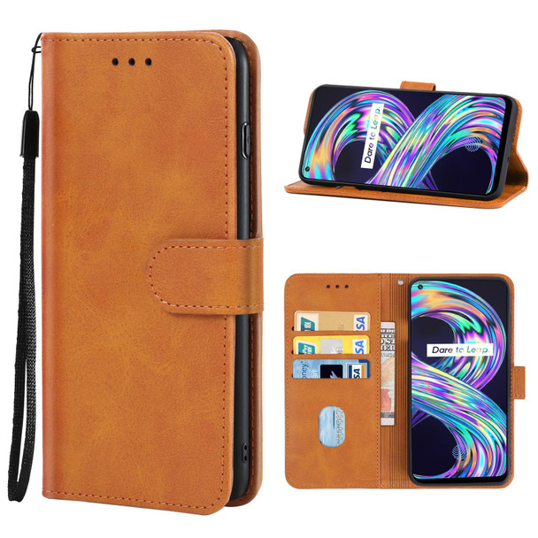 Leather Phone Case - OPPO Realme 8(Brown)