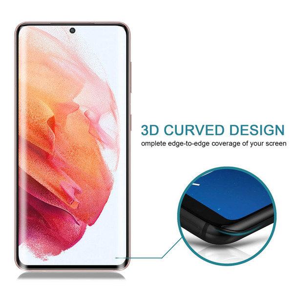 Samsung Galaxy S21 5G 25 PCS Full Glue 9H HD 3D Curved Edge Tempered Glass Film(Black)