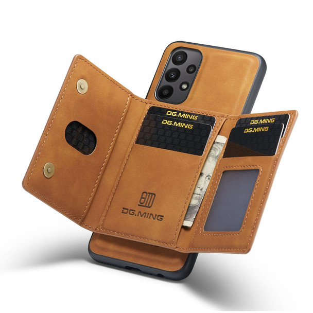 Samsung Galaxy A23 5G DG.MING M2 Series 3-Fold Multi Card Bag + Magnetic Phone Case(Brown)