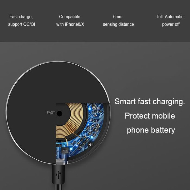 GY-68 Ultra-Thin Aluminum Alloy Wireless Fast Charging Qi Charger Pad(Gold)