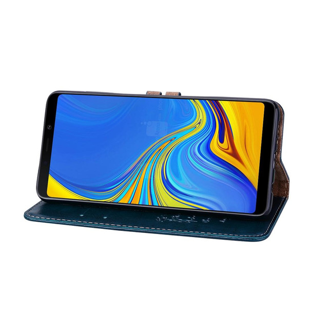 Business Style Oil Wax Texture Horizontal Flip Leatherette Case for Samsung Galaxy A9 (2018) / A9s, with Holder & Card Slots & Wallet c(Blue)