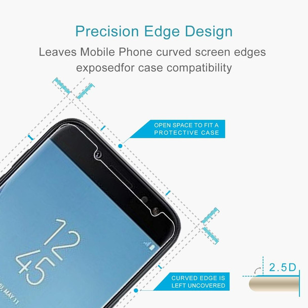 2 PCS 0.26mm 9H 2.5D Tempered Glass Film for Galaxy J4 (2018)