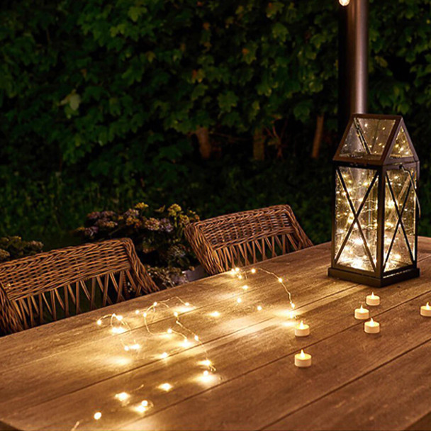 10m Solar Copper Fairy Lights