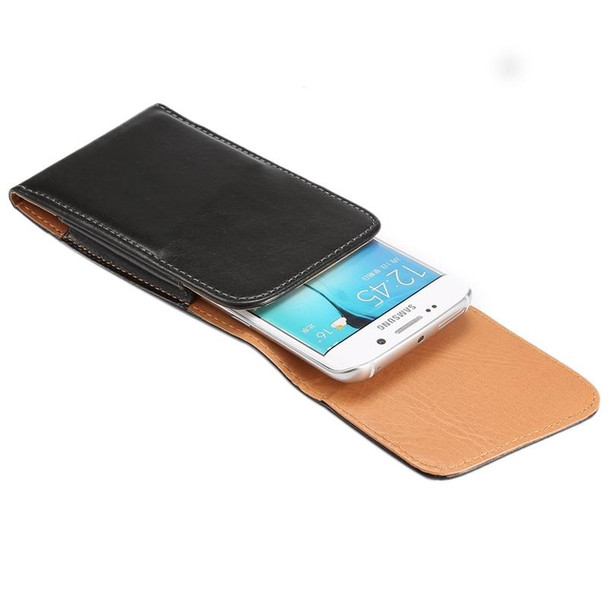 iPhone X & Galaxy S7 / S6 / G920 & S5 / G900 & S4 / i9500 & Grand DUOS / I9082 5.2 Inch Universal Lambskin Texture Vertical Flip Leather Case / Waist Bag with Rotatable Back Splint