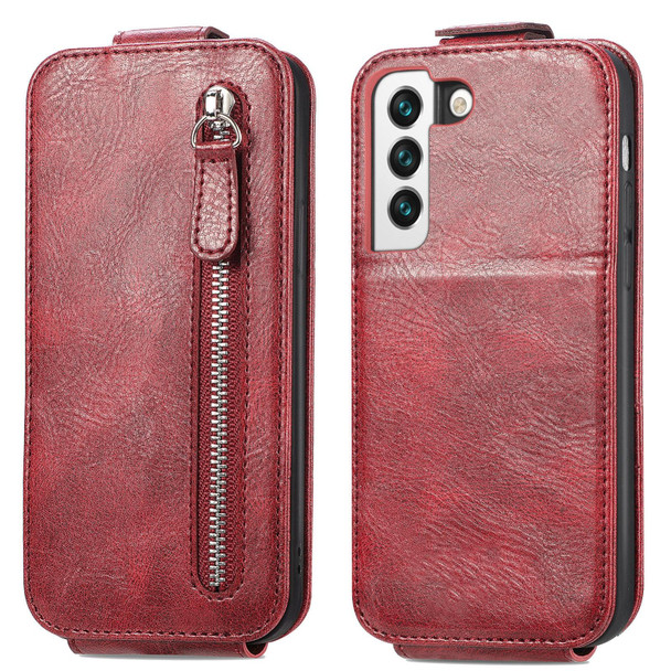 Samsung Galaxy S22 Plus 5G Zipper Wallet Vertical Flip Leather Phone Case(Red)