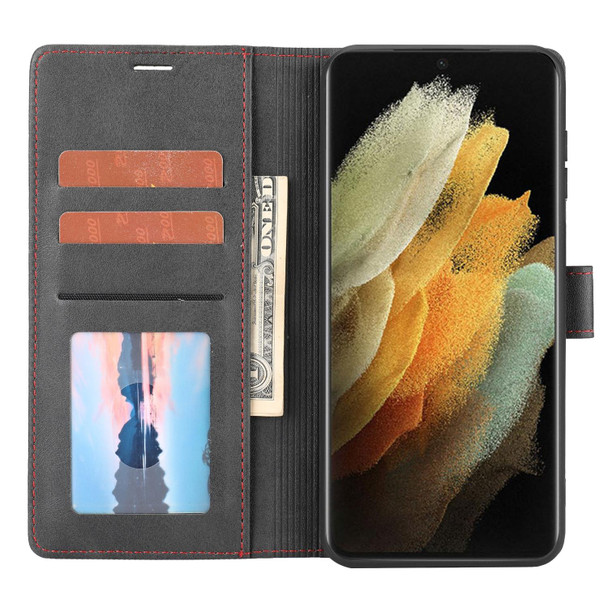 Samsung Galaxy S21 Ultra 5G Classic Wallet Flip Leather Phone Case(Black)