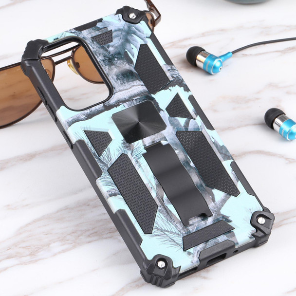 Samsung Galaxy A33 5G Camouflage Armor Shockproof TPU + PC Magnetic Protective Phone Case with Holder(Mint Green)
