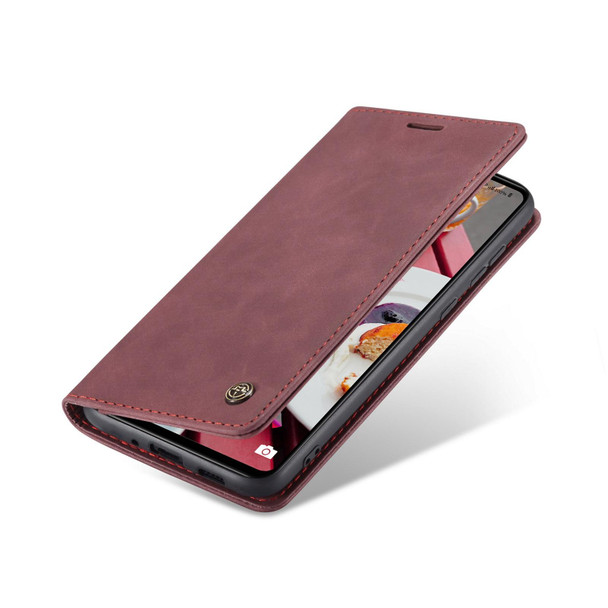 Samsung Galaxy A73 5G CaseMe 013 Multifunctional Horizontal Flip Leather Phone Case(Wine Red)