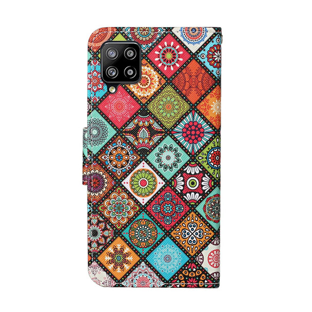 Samsung Galaxy A22 4G Colored Drawing Pattern Flip Leather Case(Ethnic Style)
