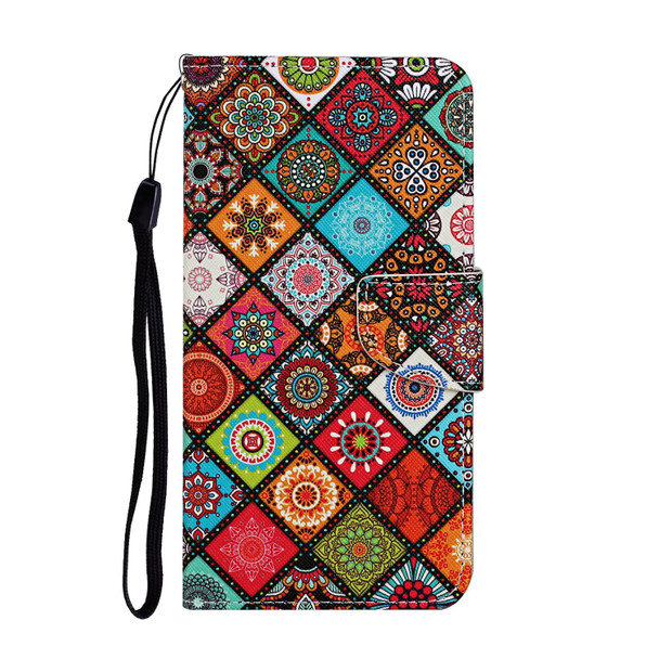 Samsung Galaxy S22 Ultra 5G Colored Drawing Pattern Flip Leather Case(Ethnic Style)